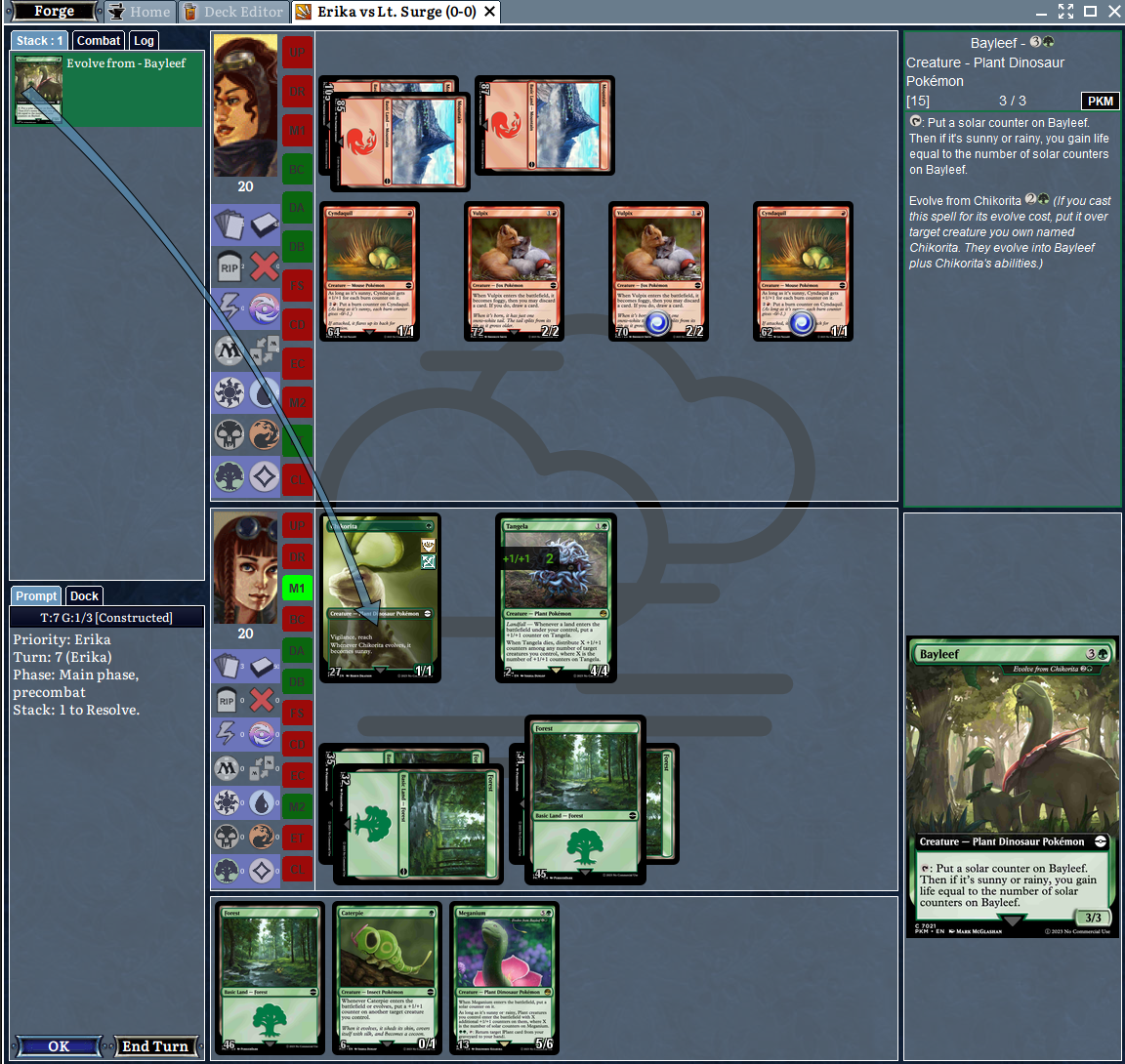 Screenshot of the set being played in MTG Forge